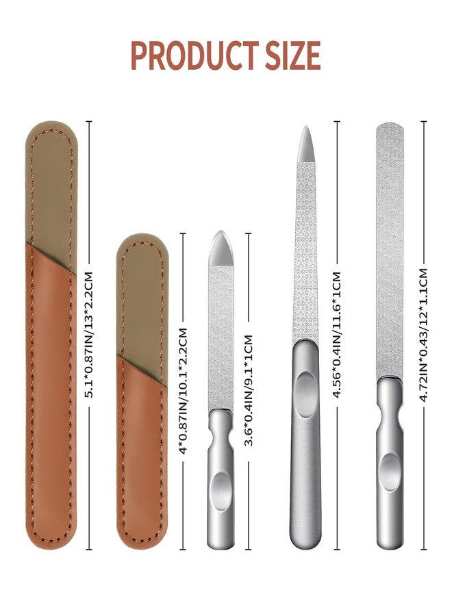 Creztail Metal Nail File (3 Pcs), Nail Files for Natural Nails & Toenails, Thick Nails Made of Stainless Steel, Double Sided Metal Nail Files with Anti-Slip Handle for Fingernail Toenail, Home or Salon Use - Image 2